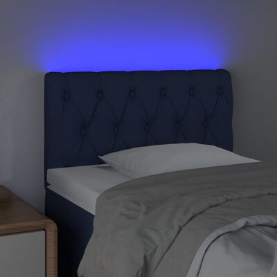 vidaXL Galvūgalis su LED, mėlynos spalvos, 80x7x78/88cm, audinys