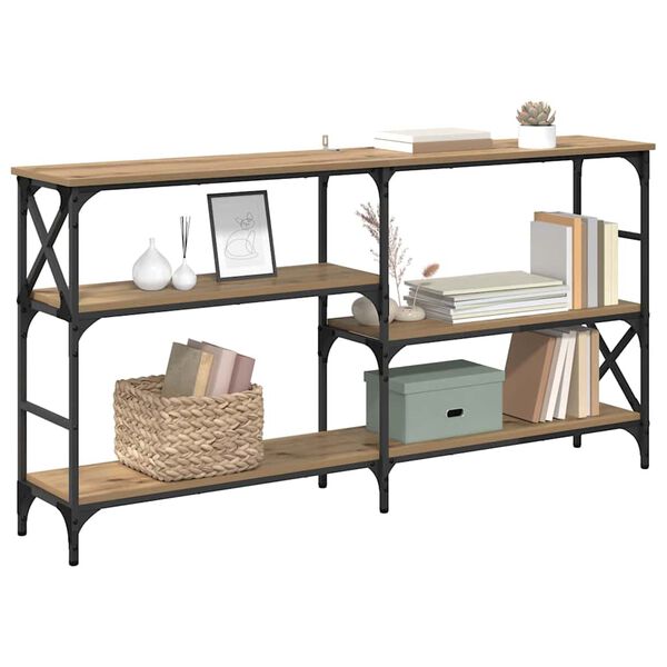 vidaXL Konsolinis stalas Amatininkų ąžuolas 150 x 29 x 76,5 cm