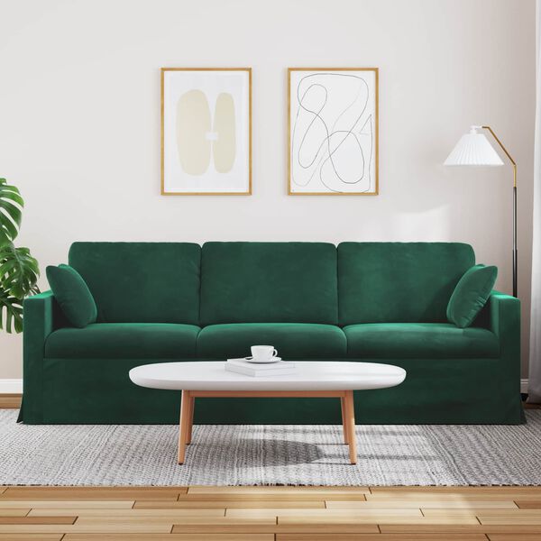 vidaXL Sofa Tamsiai žalia 228 x 78 x 80 cm Aksomas