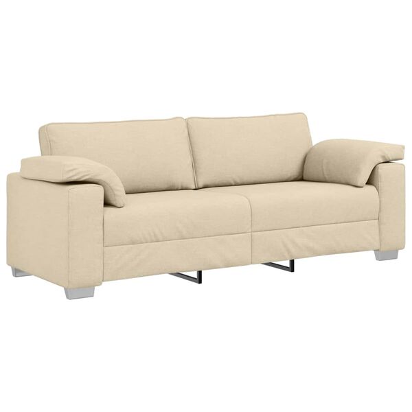 vidaXL Sofa Kreminė 219 x 77 x 82 cm audinys