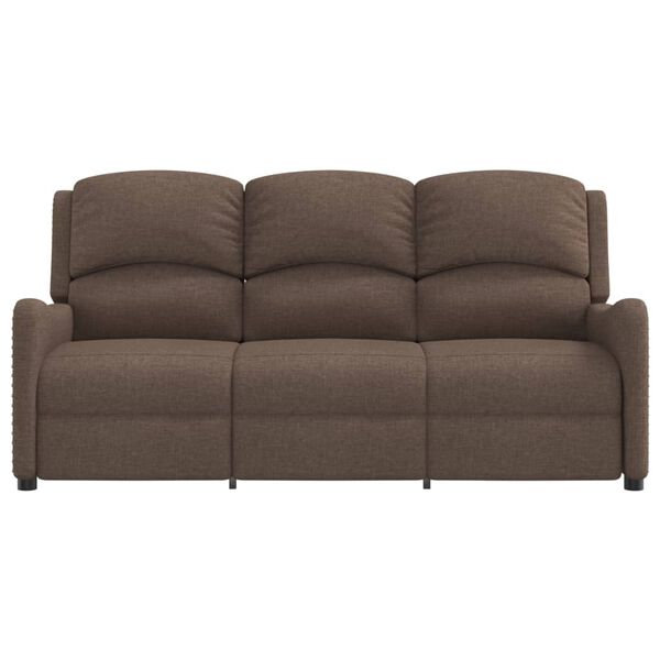 vidaXL Trivietis atlo&scaron;iamas masažinis krėslas, taupe spalvos, audinys