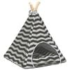 vidaXL Gyvūnų teepee su pagalve Balta ir pilka 40 x 40 x 50 cm