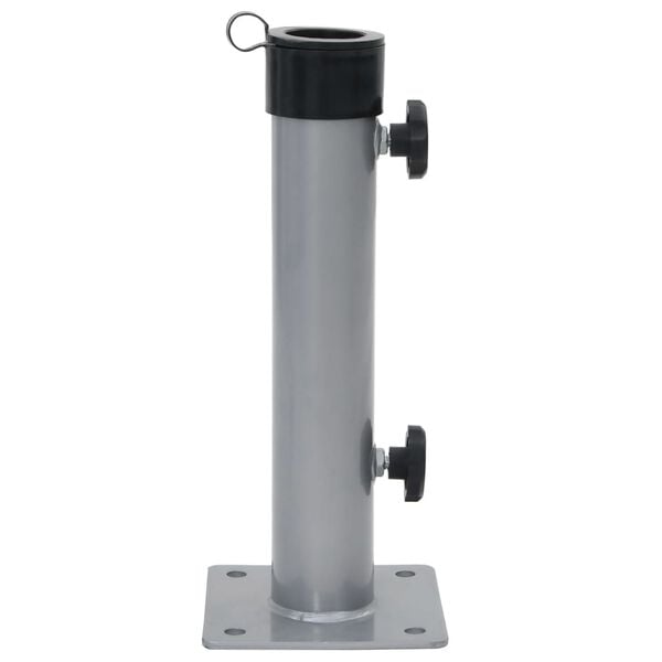 vidaXL Skėčio pagrindas 38/48mm stulpams, sidabrinis, plienas