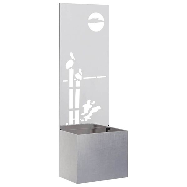 vidaXL Sodo privatumo ekranas &bdquo;Fretwork&ldquo; Sidabrinė 50 x 140 cm