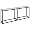vidaXL Konsolinis staliukas, balto marmuro, 200x35x75,5cm, stiklas
