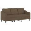 vidaXL Trivietė sofa su pagalvėmis, ruda, 180cm, audinys