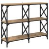 vidaXL Konsolinis stalas Amatininkų ąžuolas 100 x 28 x 80,5 cm