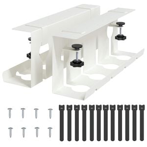 vidaXL Laidų tvarkymo dėžutė po stalu 2 vnt. Balta 43 x 10 x 15 cm