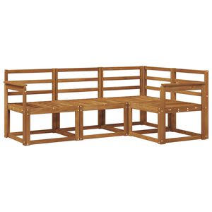 vidaXL Lauko sofos komplektas 4 pcs Natūrali Kietos akacijos mediena