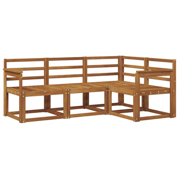 vidaXL Lauko sofos komplektas 4 pcs Natūrali Kietos akacijos mediena