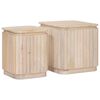 vidaXL Rankų darbo &scaron;oniniai stalų rinkinys 2 pcs Balta 45 x 45 x 45 cm