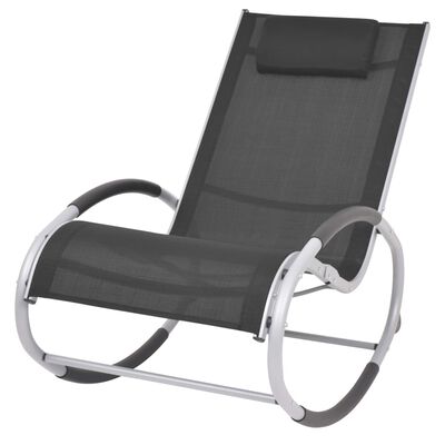 vidaXL Supama lauko kėdė, juodos spalvos, tekstilenas