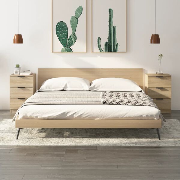 vidaXL Naktinės spintelės, 2vnt., sonoma ąžuolo spalvos, 40x36x65cm