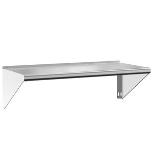 vidaXL Sieninė lentyna, sidabrinė, 100x45x31cm, nerūdijantis plienas