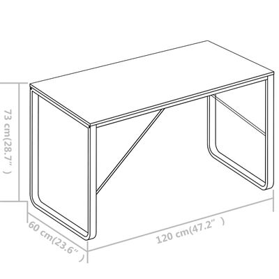 vidaXL Kompiuterio stalas, baltas, 120x60x73cm