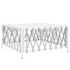 vidaXL Sodo stalas, baltos spalvos, 70x70x34cm, austas audinys