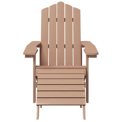 vidaXL Sodo Adirondack kėdės su pakojomis, 2vnt., rudos spalvos, HDPE