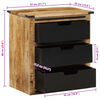 vidaXL &Scaron;oninė spintelė su 3 stalčiais, 55x35x60cm, mango masyvas