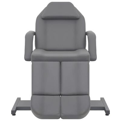 vidaXL Kosmetologinė kėdė, pilkos spalvos, 180x62x78cm, dirbtinė oda