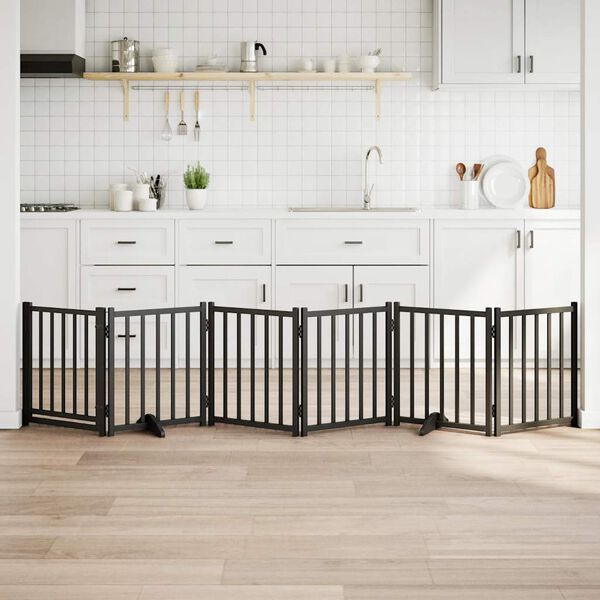 vidaXL Varteliai &scaron;unims su durimis, 6 segmentai, juodi, 300cm, eglė