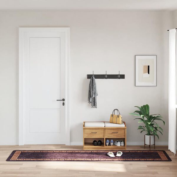 vidaXL Kilimas, juodos ir auksinės spalvos, 80x300cm, neslystantis