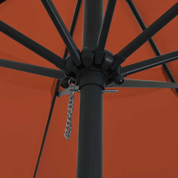 vidaXL Sodo skėtis Raudona ir Juoda 395 x 395 x 245 cm