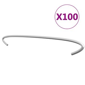 vidaXL Kabliai gabionams, 100vnt., galvanizuotas plienas, 50cm