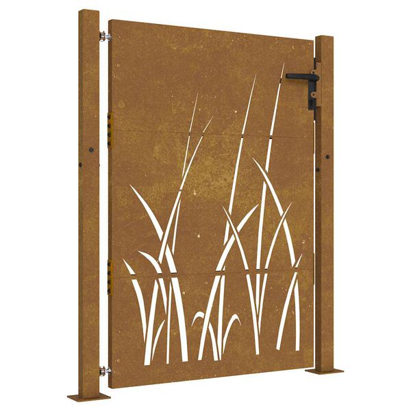vidaXL Sodo vartai, 100x150 cm, Corten plienas, žolės ra&scaron;tas