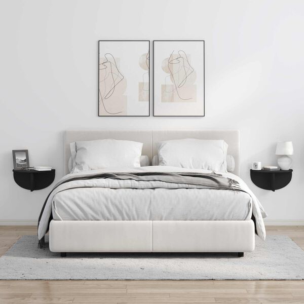 vidaXL Sieninė lentyna Juoda 38 x 19 x 19 cm Apdirbta mediena