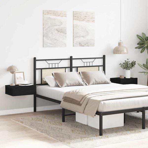 vidaXL Pakabinami naktiniai staliukai, 2 vnt., juodo ąžuolo spalvos, 40x32x15 cm, inžinerinė mediena