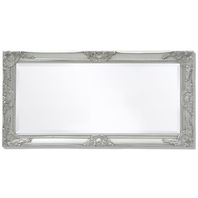 vidaXL Sieninis veidrodis, barokinis stilius, 100x50 cm, sidabro sp.