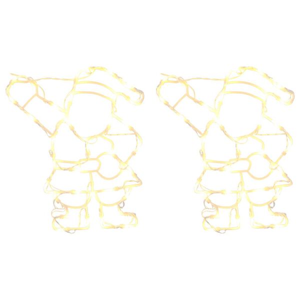 vidaXL Kalėdų žibintai Kalėdų Senelio Siluetas 2 vnt 35 LED