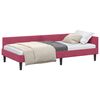 vidaXL Kampinė lovos konstrukcija Vyno raudona 100 cm x 200 cm Aksomas