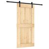 vidaXL Slankios durys Natūrali ir juoda 95 x 210 cm