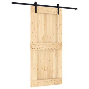 vidaXL Slankios durys Natūrali ir juoda 95 x 210 cm