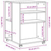 vidaXL Šoninis staliukas su ratukais, dūminis, 55x60x78cm, mediena