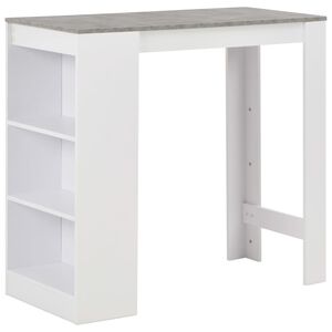 vidaXL Baro stalas su lentyna, baltas, 110x50x103cm