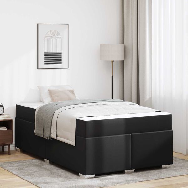 vidaXL Lovos rėmas su čiužiniu Juoda 120 x 200 cm audinys