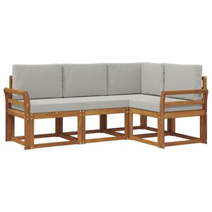 vidaXL Lauko sofos komplektas 4 pcs Natūrali ir &scaron;viesiai pilka