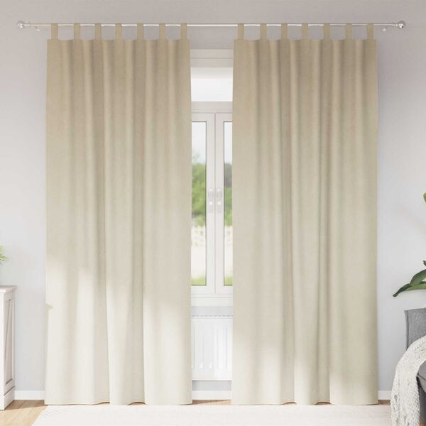 vidaXL Užtemdymo užuolaidos 2 pcs Kreminė 140 x 225 cm Aksomas