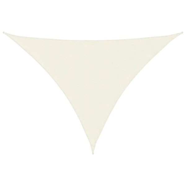 vidaXL Uždanga nuo saulės, kreminė, 5x7x7m, oksfordo audinys, trikampė