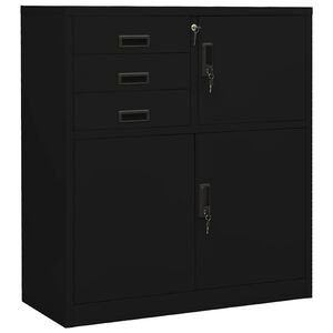 vidaXL Biuro spintelė, juodos spalvos, 90x40x102cm, plienas