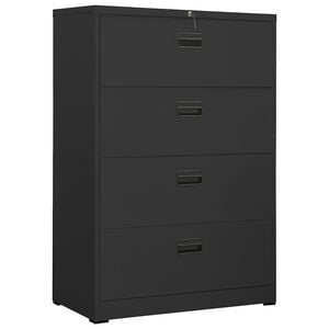 vidaXL Spintelė dokumentams, antracito spalvos, 90x46x134cm, plienas