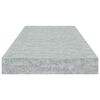 vidaXL Pakabinamos lentynos, 4vnt., betono pilkos, 60x23,5x3,8cm, MDF