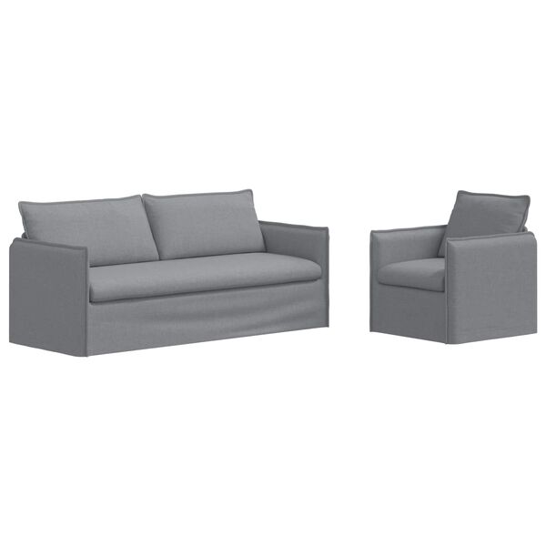 vidaXL Sofa 2 pcs &Scaron;viesiai pilka 196 x 82 x 85 cm audinys