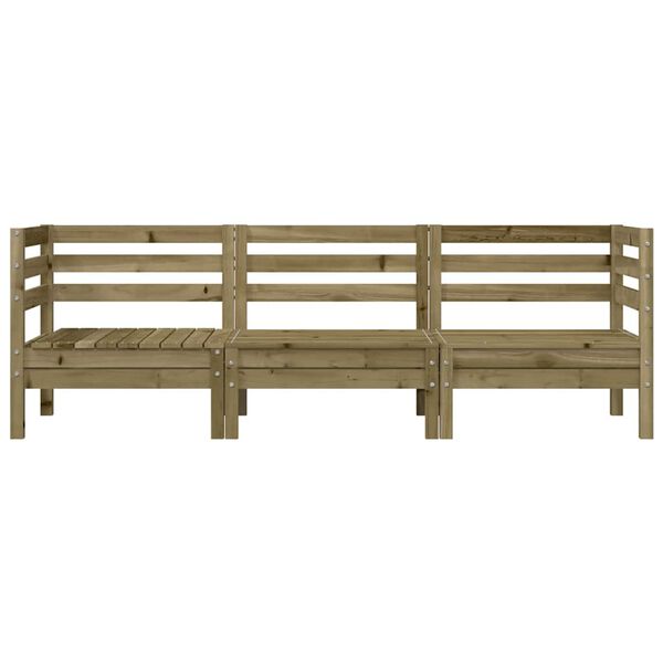 vidaXL Trivietė sodo sofa, impregnuota pu&scaron;ies mediena