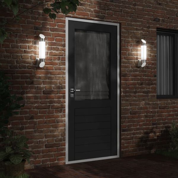 vidaXL Sieniniai lauko &scaron;viestuvai, 2vnt., sidabriniai, plienas