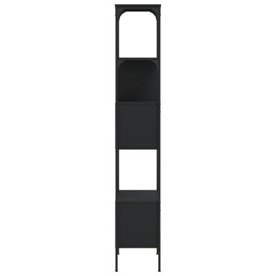vidaXL Knygų spinta, 5 aukštų, juoda, 76x33x188,5cm, apdirbta mediena