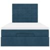 vidaXL Osmanų lovos rėmas su čiužiniais, mėlynas, 120x190 cm, aksomas