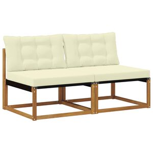 vidaXL 2 vnt. Lauko Vidurinis Sofa Kietos akacijos mediena Natūrali